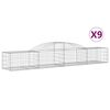 vidaXL Obl&uacute;kov&yacute; gabionov&yacute; k&ocirc;&scaron; 9 ks 300x50x40/60 cm pozinkovan&eacute; železo