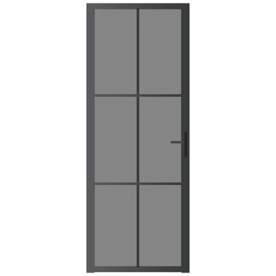 vidaXL Vnútorné dvere 76x201,5 cm čierne ESG sklo a hliník
