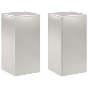 vidaXL Stojan na rastliny 2 pcs Strieborn&aacute; 30 x 30 x 60 cm Oceľ