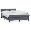vidaXL Posteľn&yacute; r&aacute;m boxspring s matracom tmavosiv&yacute; 140x210 cm zamat