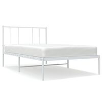 vidaXL Kovový rám postele s čelom biely 100x190 cm