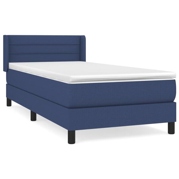 vidaXL Boxspring posteľ s matracom modr&aacute; 100x200 cm l&aacute;tka
