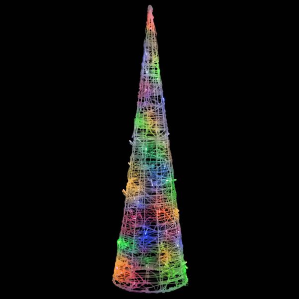vidaXL Akrylov&eacute; dekorat&iacute;vne pyram&iacute;dov&eacute; LED svetlo kužeľ farebn&eacute; 120 cm