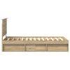 vidaXL R&aacute;m postele Sonoma dub 90 x 190 cm Mas&iacute;vne borovicov&eacute; drevo