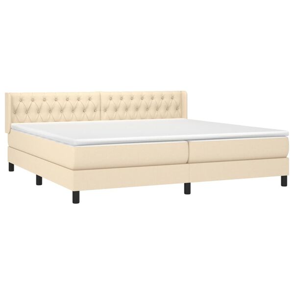 vidaXL Boxspring posteľ s matracom kr&eacute;mov&aacute; 200x200 cm l&aacute;tka