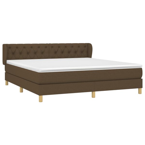 vidaXL Boxspring posteľ s matracom tmavohned&aacute; 160x200 cm l&aacute;tka