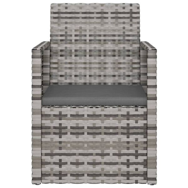 vidaXL Záhradné kreslo s podložkou polyratan sivé