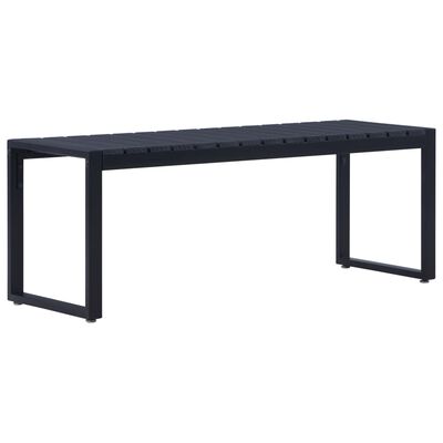 vidaXL Záhradná lavička 120,5 cm, PS doska, čierna