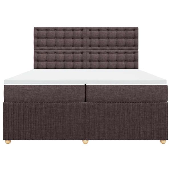 vidaXL Boxspring posteľ s matracom tmavohned&aacute; 200x200 cm l&aacute;tka