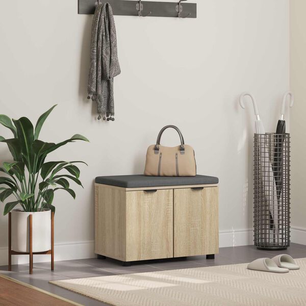 vidaXL Predsieňov&aacute; lavica s vank&uacute;&scaron;om Sonoma dub 60 x 38 x 46 cm