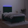 vidaXL Boxspring posteľ s matracom a LED, tmavozelen&aacute; 120x190cm, zamat