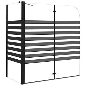 vidaXL Pruhovan&aacute; vaňov&aacute; z&aacute;stena 120x68x130 cm, tvrden&eacute; sklo
