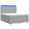 vidaXL LED boxspring posteľ s matracom Svetlosiv&aacute; 180 x 200 cm L&aacute;tka