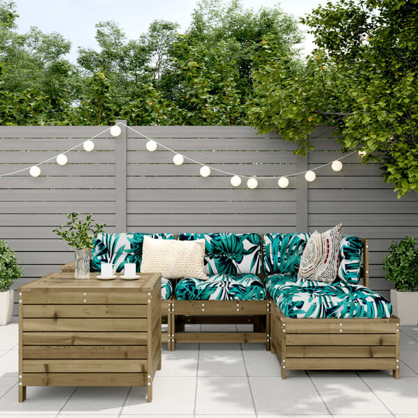 vidaXL 5-dielna z&aacute;hradn&aacute; s&uacute;prava pohoviek impregnovan&aacute; borovica