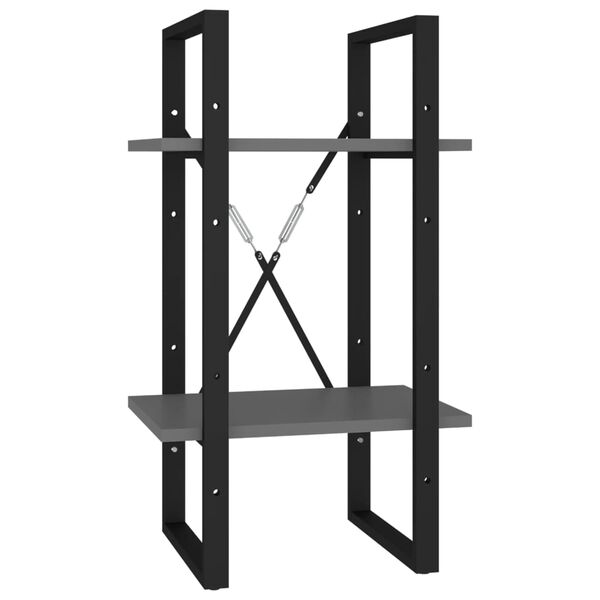 vidaXL Knižnica s 5 policami, sivá 40x30x175 cm, kompozitné drevo