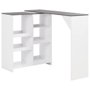 vidaXL Barov&yacute; st&ocirc;l s pohyblivou poličkou, biely 138x39x110 cm