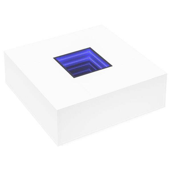 vidaXL Konferenčný stolík s nekonečnými LED biely 100x100x40 cm