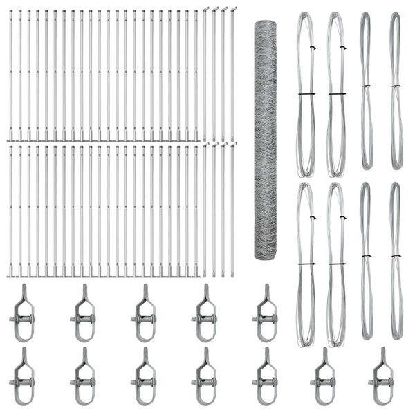 vidaXL Stĺp na plot. Strieborn&aacute; 100 x 1,5 m (50 mm pletivo) Oceľ