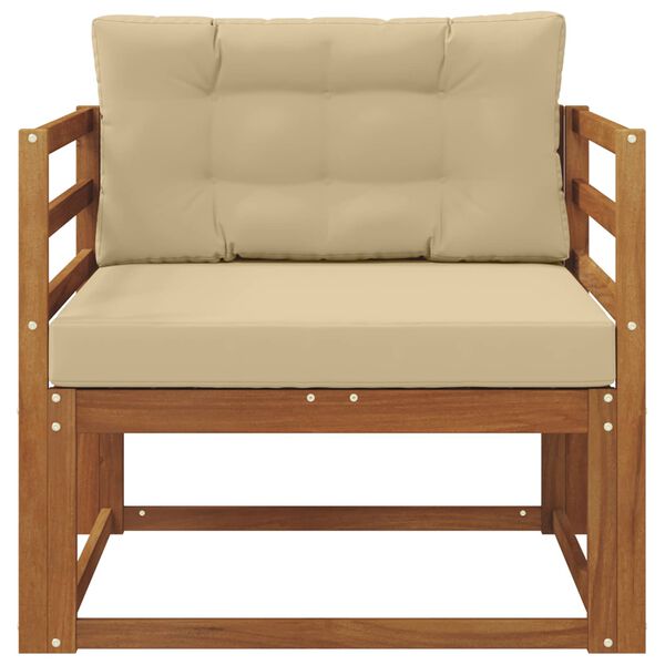 vidaXL Z&aacute;hradn&aacute; stredn&aacute; sedačka Pevn&eacute; ak&aacute;ciov&eacute; drevo Pr&iacute;rodn&aacute;