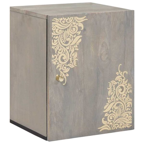 vidaXL Nástenná skrinka Sivá 38 x 33 x 48 cm Masívne mango drevo