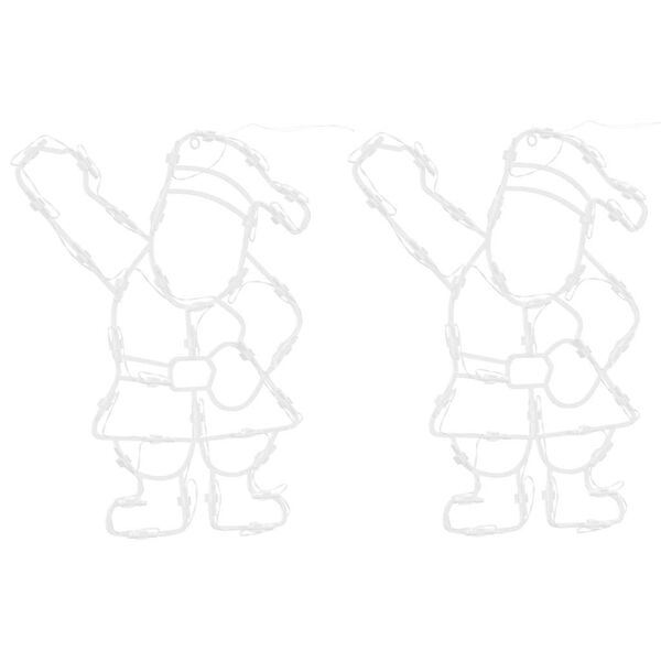 vidaXL Vianočné osvetlenie santa silueta 2 ks 35 LED diód teplá biela