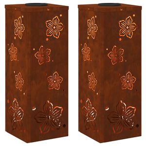 vidaXL Sol&aacute;rne LED svetlo na chodn&iacute;k 2 ks Tepl&aacute; biela 18 x 18 x 50 cm
