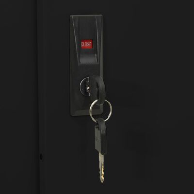 vidaXL Kancelárska skriňa s posuvnými dverami čierna 90x40x180 cm oceľ