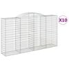 vidaXL Obl&uacute;kov&eacute; gabi&oacute;nov&eacute; ko&scaron;e 10ks 300x50x160/180cm pozink. železo