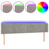 vidaXL Čelo postele s LED bledosiv&eacute; 183x16x78/88 cm zamat