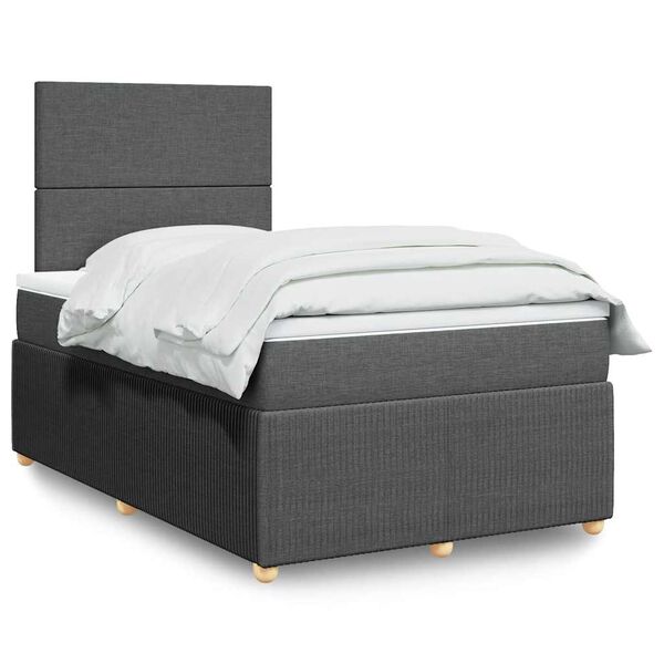 vidaXL Boxspring posteľ s matracom tmavosiv&yacute; 120x200 cm l&aacute;tka