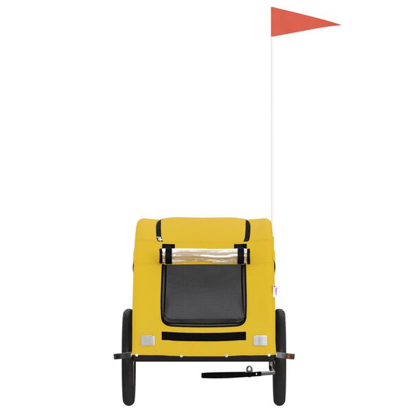 vidaXL Cyklovoz&iacute;k pre zvierat&aacute;, žlt&yacute;, oxfordsk&aacute; l&aacute;tka, železo