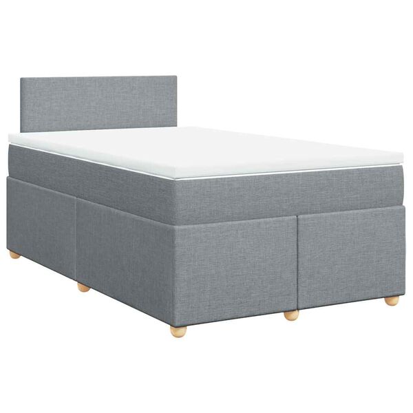 vidaXL Boxspring posteľ s matracom bledosiv&aacute; 120x190 cm l&aacute;tka