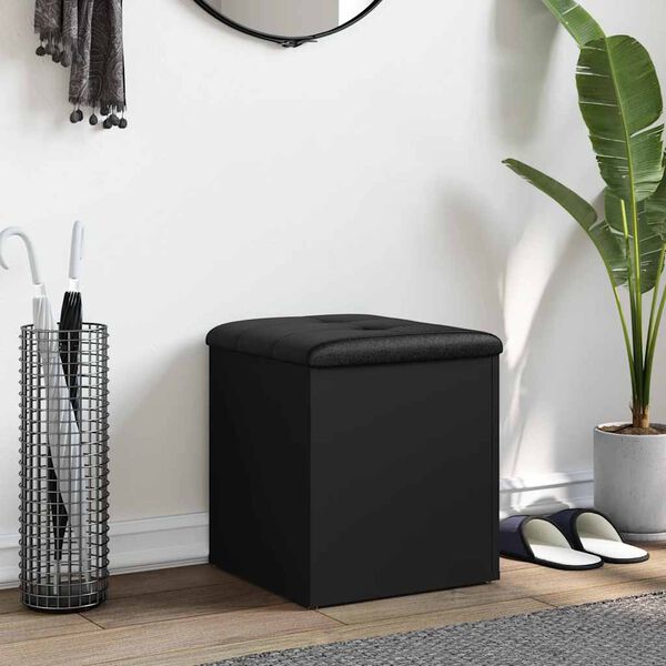 vidaXL &Uacute;ložn&aacute; lavička čierna 42x42x45 cm kompozitn&eacute; drevo