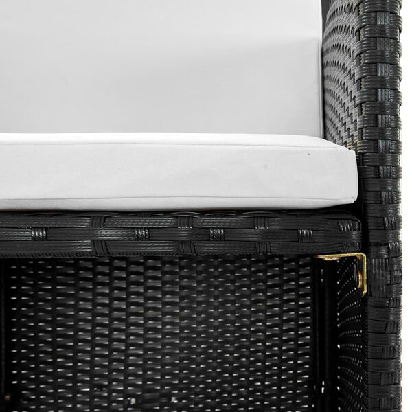 vidaXL 13-dielna vonkajšia jedálenská súprava s vankúšmi polyratan čierna