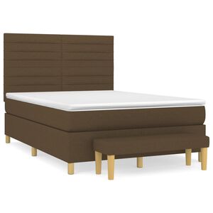 vidaXL Boxspring posteľ s matracom tmavohned&aacute; 140x190 cm l&aacute;tka