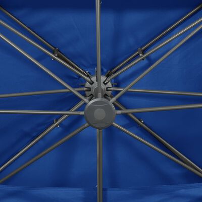 vidaXL Závesný slnečník s dvojitou strieškou 400x300 cm azúrovo-modrý