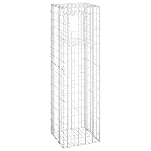 vidaXL Gabiónové koše/stĺpy 2 ks 50x50x180 cm železo