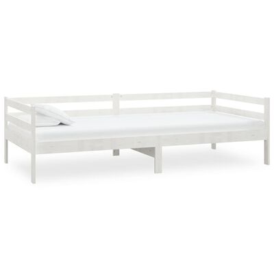 vidaXL Denná posteľ biela borovicový masív 90x200 cm
