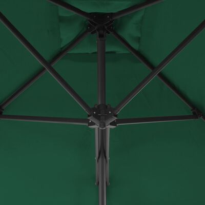 vidaXL Vonkajší slnečník s oceľovou tyčou 250x250 cm zelený