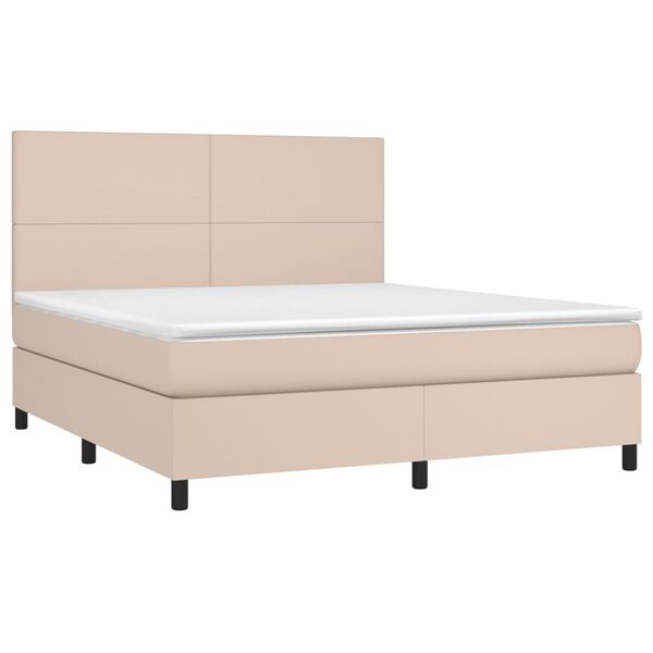 vidaXL Boxspring posteľ s matracom kapuč&iacute;nov&aacute; 160x200 cm umel&aacute; koža