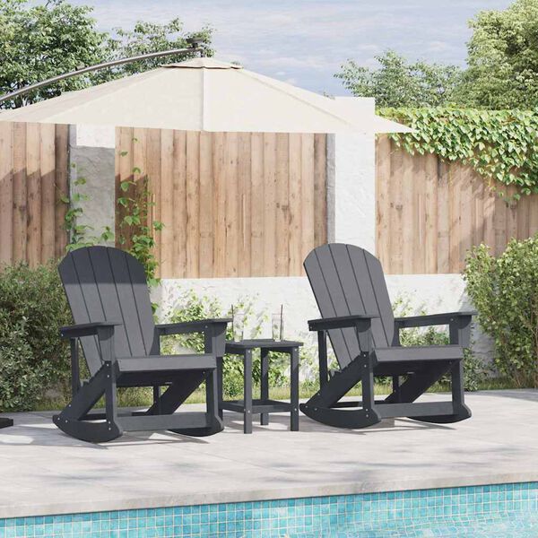vidaXL Z&aacute;hradn&yacute; lounge set 3 pcs Svetlosiv&aacute; HDPE