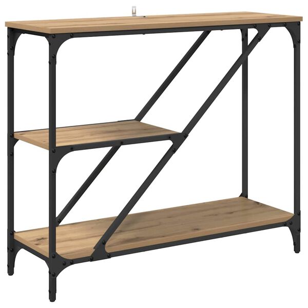 vidaXL Konzolový stôl Remeselný dub 88,5 x 30 x 75 cm Kompozitné drevo