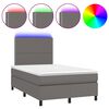 vidaXL Boxspring posteľ s matracom a LED siv&aacute; 120x200 cm umel&aacute; koža