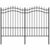 vidaXL Z&aacute;hradn&yacute; plot Woerden s vrchnou časťou v tvare o&scaron;tepu čierny 240x150 cm oceľov&yacute;
