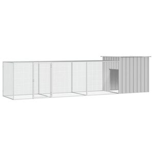 vidaXL Klietka pre kurčat&aacute; siv&aacute; 400x91x100 cm pozinkovan&aacute; oceľ