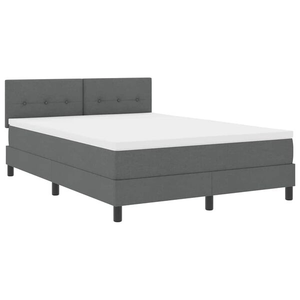 vidaXL Posteľ boxspring s matracom Tmavo &scaron;ed&aacute; 140 x 200 cm l&aacute;tka