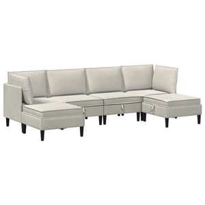 vidaXL S&uacute;prava n&aacute;bytku do ob&yacute;vačky s vank&uacute;&scaron;om 6 pcs Kr&eacute;mov&aacute; Zamat
