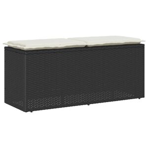vidaXL Z&aacute;hradn&aacute; lavička s vank&uacute;&scaron;om Čierna 110x40x44 cm Poly Rattan
