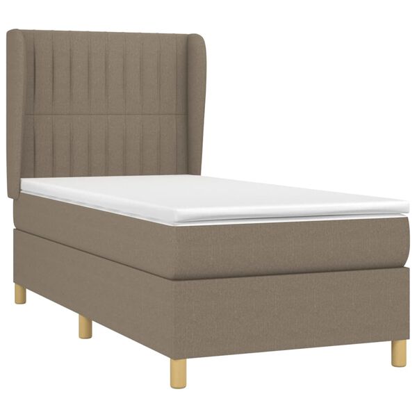 vidaXL Boxspring posteľ s matracom sivohned&yacute; 100x200 cm l&aacute;tka