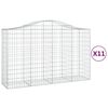 vidaXL Obl&uacute;kov&eacute; gabionov&eacute; ko&scaron;e 11 ks 200x50x120/140 cm pozink. železo